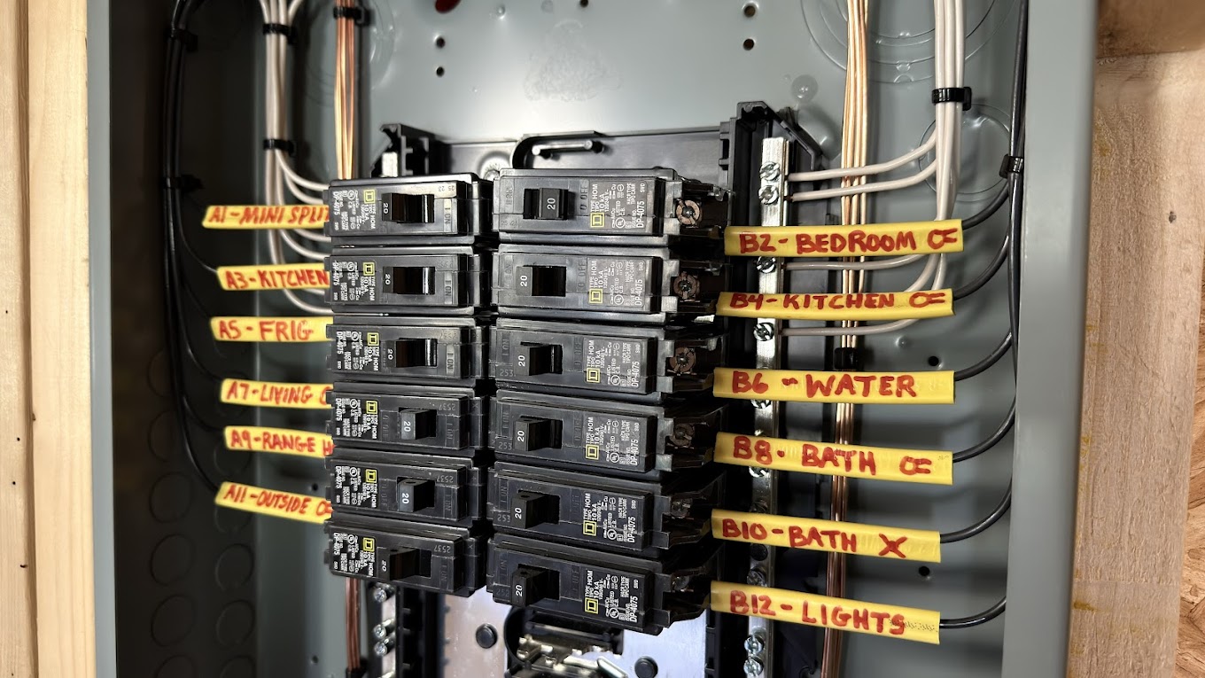 A breaker panel wired and labeled circuit by circuit by Trent Electrical